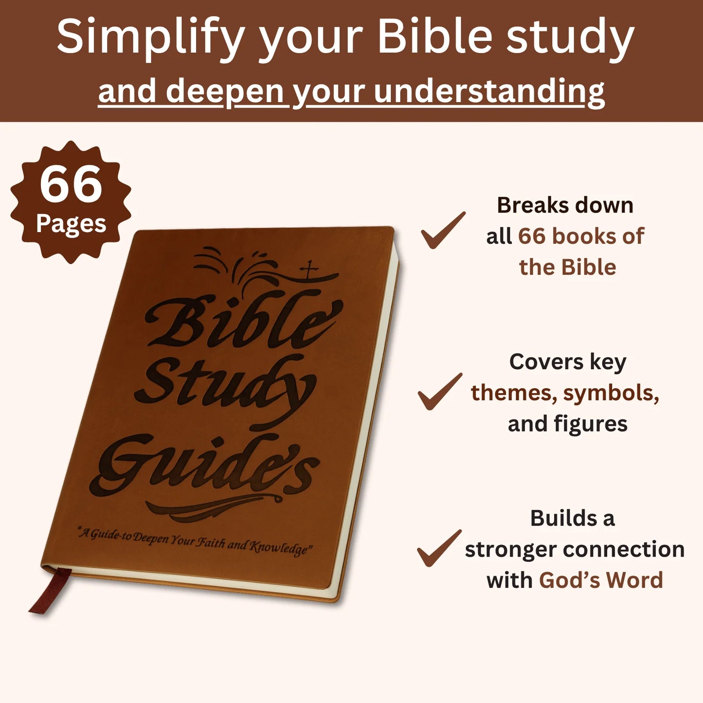 66-Page Bible Study Guide & Daily Devotional Journal - Yearlong 365 Day Reading Plan