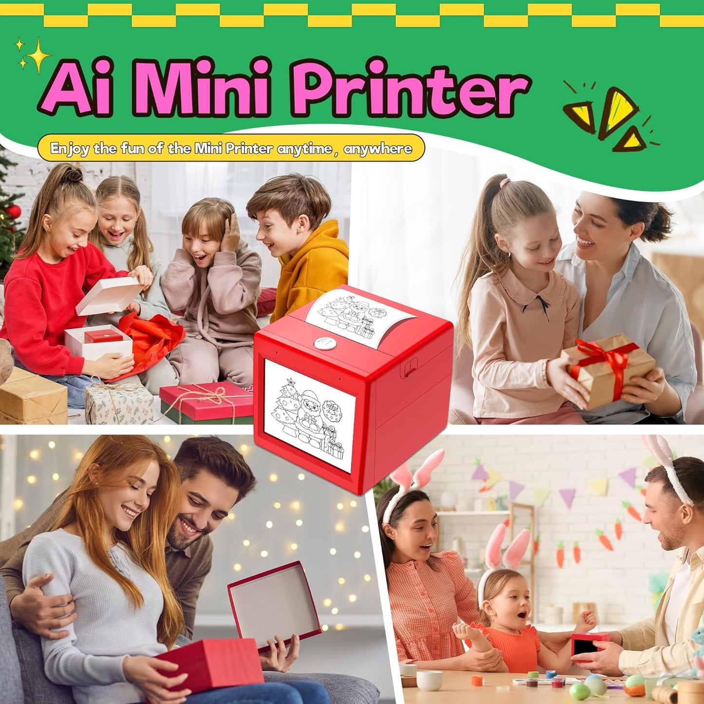 Impresora de pegatinas inteligente con voz y IA para niños