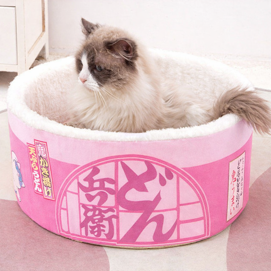 Instant Noodle Cup Pet Bed – Japanese Ramen Cat House & Kennel
