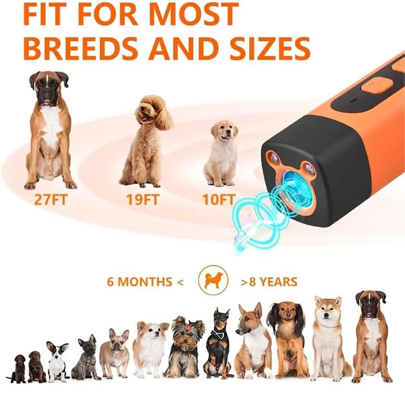 Repelente Ultrassónico Portátil para Ladrar de Cães com Lanterna LED
