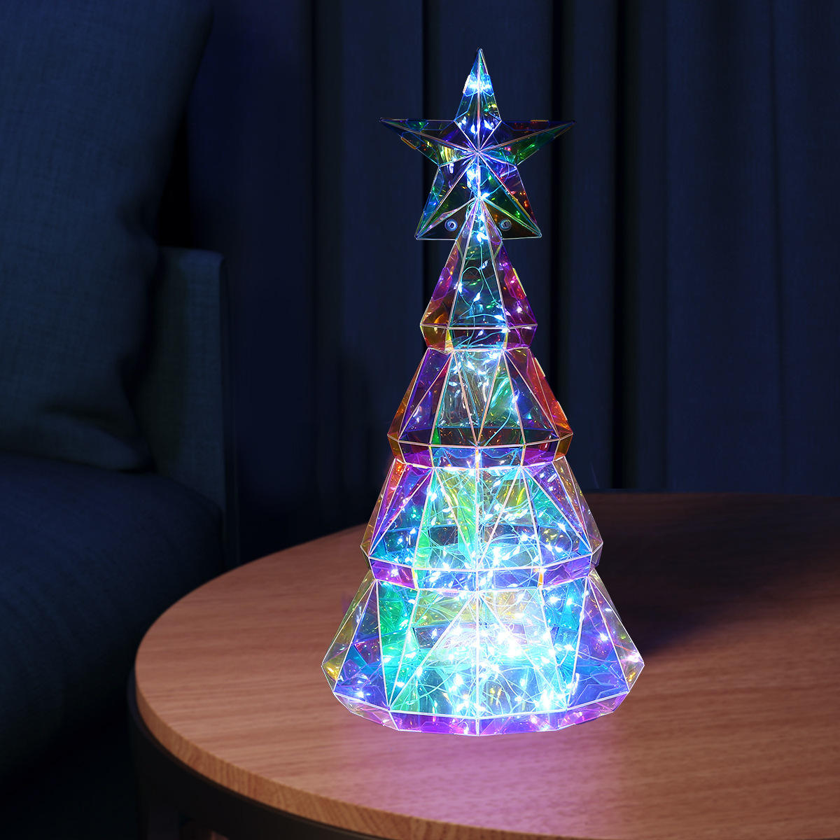 Luz nocturna USB de árbol de Navidad – Decoración navideña iluminada de 38 cm