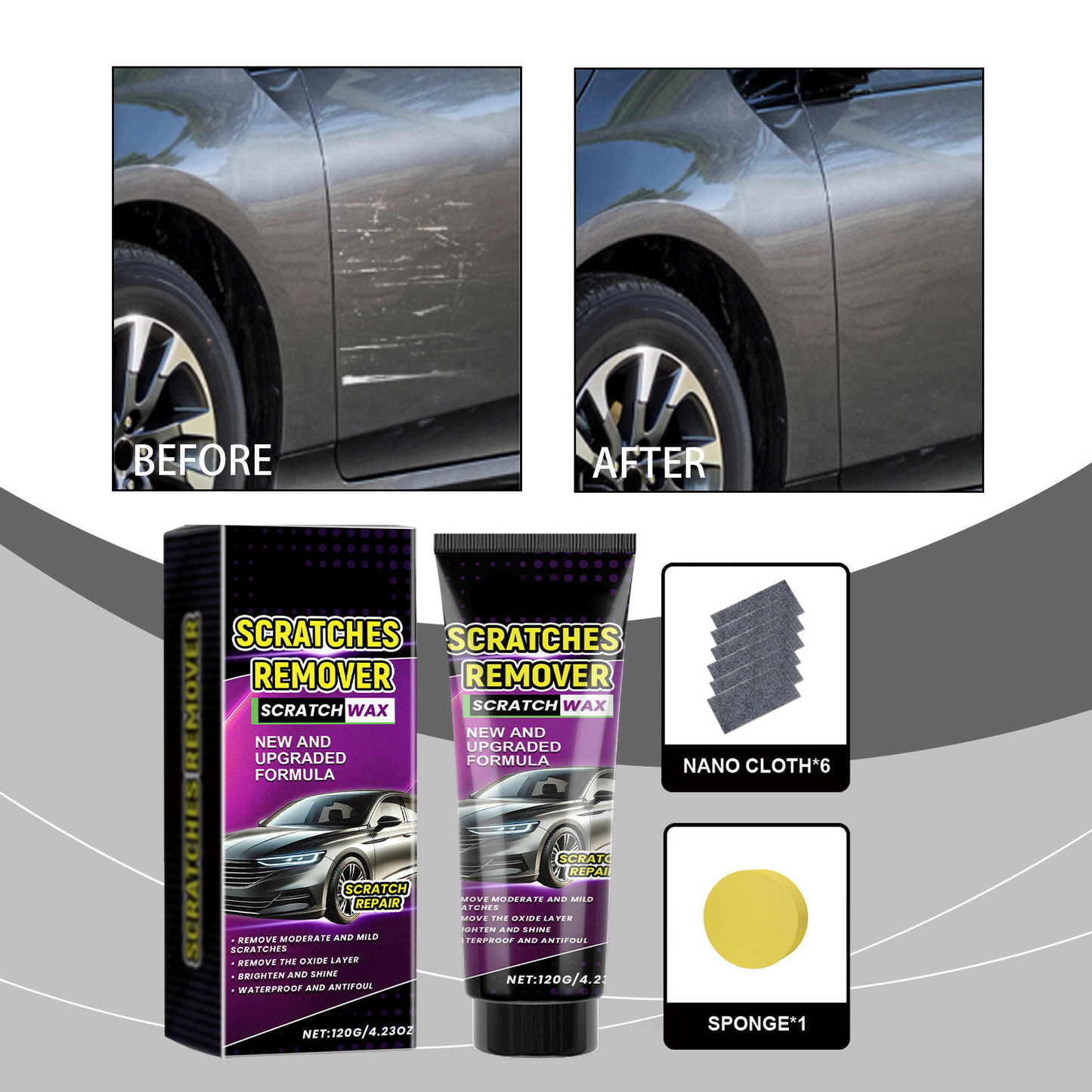 Kit Profissional de Reparação de Riscos de Carro e Faróis