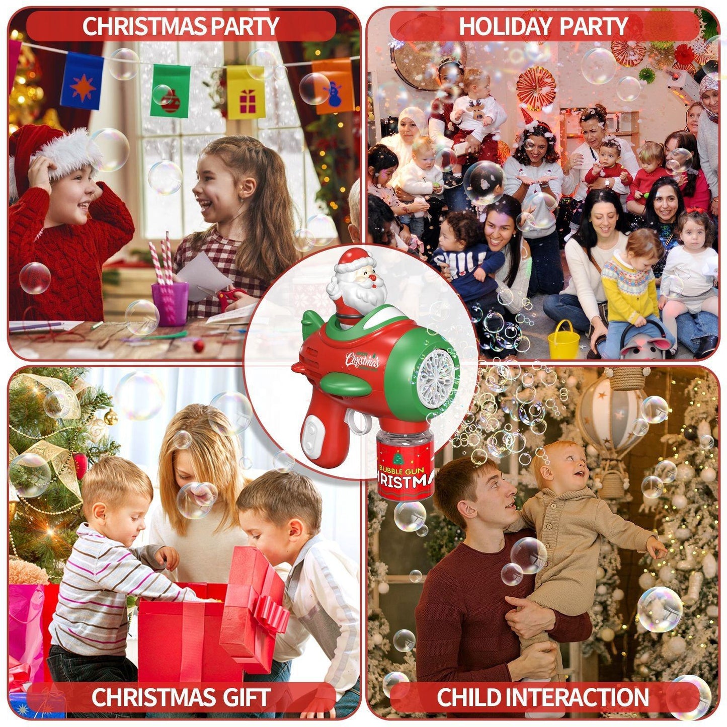 Christmas Automatic Bubble Gun – Handheld Bubble Machine for Kids