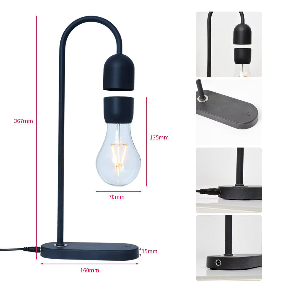 Candeeiro de Secretária Minimalista com Lâmpada Exposta