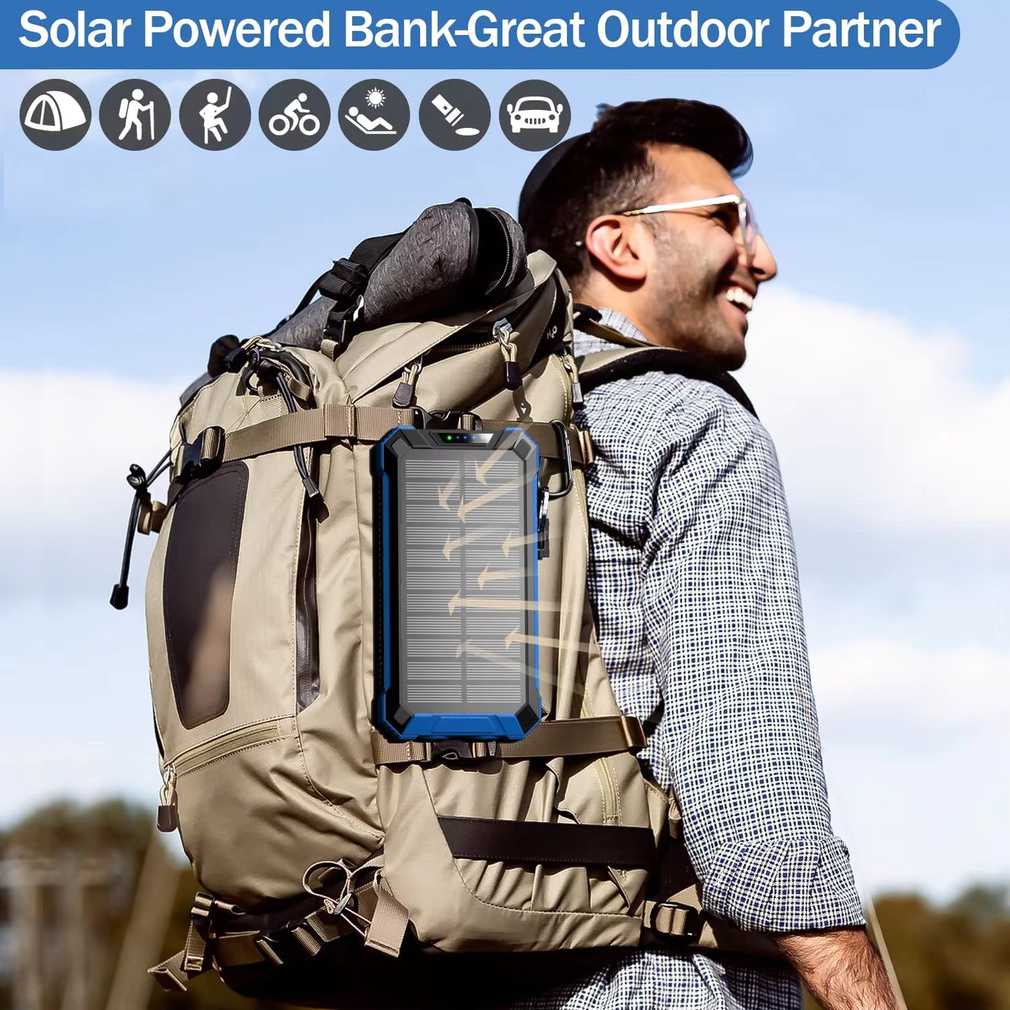 Solar Power Bank 200,000mAh – Wireless Fast Charging Portable Charger with Built-in 4 Cables