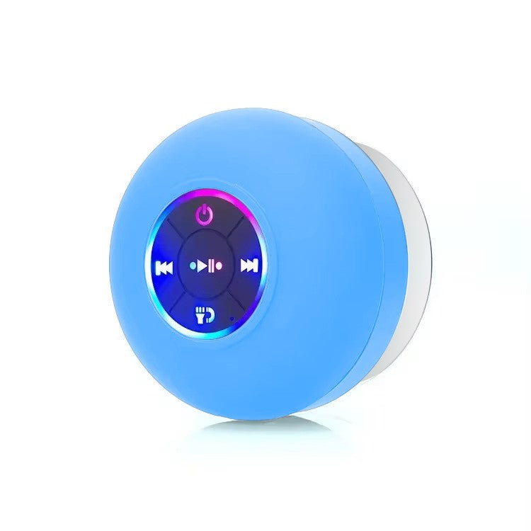 Mini Coluna Bluetooth Impermeável para Duche – Subwoofer com Ventosa e Microfone Mãos-Livres para Casa de Banho, Piscina, Carro e Exterior
