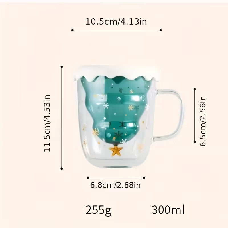 Elegant Christmas Glass Coffee Cup