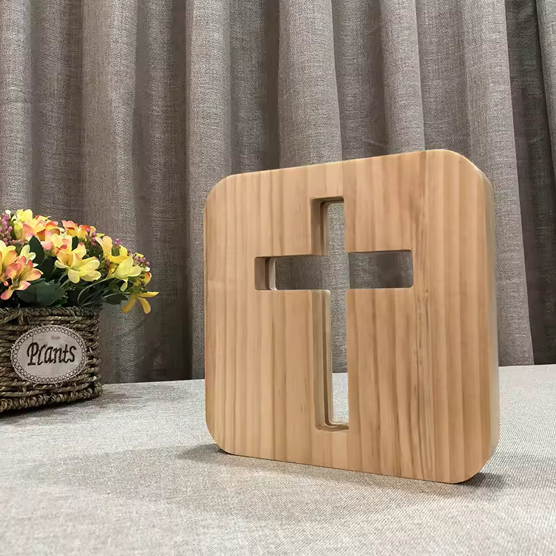 Candeeiro de Madeira com Ilusão 3D