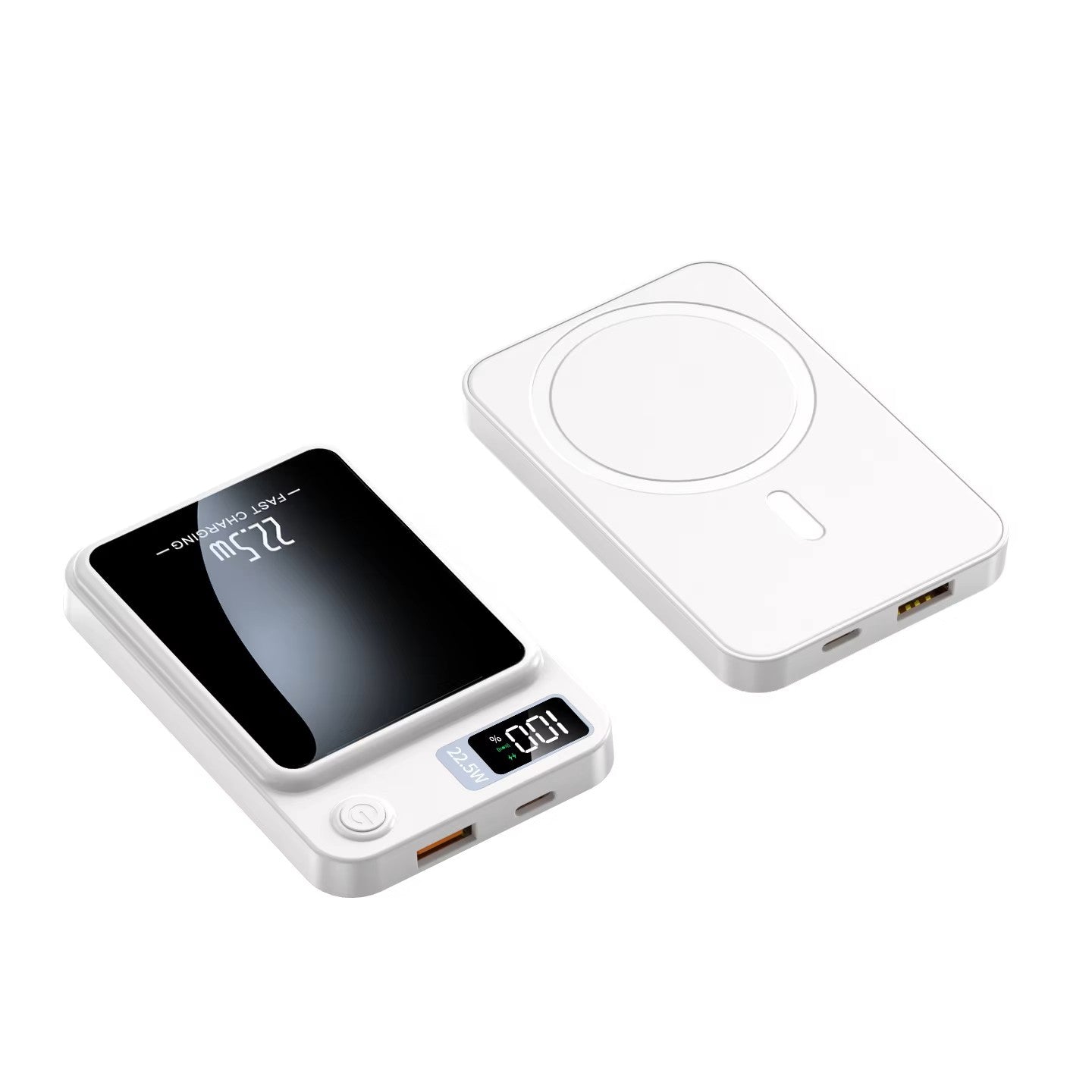 Batería externa magnética inalámbrica de 22,5 W – Cargador portátil ultradelgado de carga rápida – Batería externa compacta para viajes para iPhone, Android y Huawei