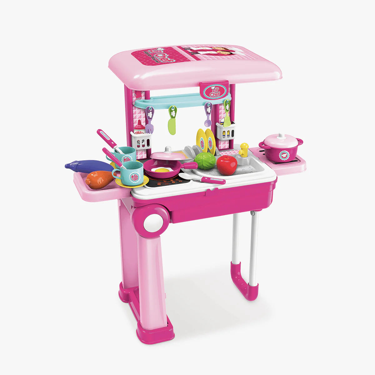 Conjunto de Brinquedos Chef de Mala – Kit de Cozinha e Brincadeira de Faz de Conta de 37 Peças para Crianças