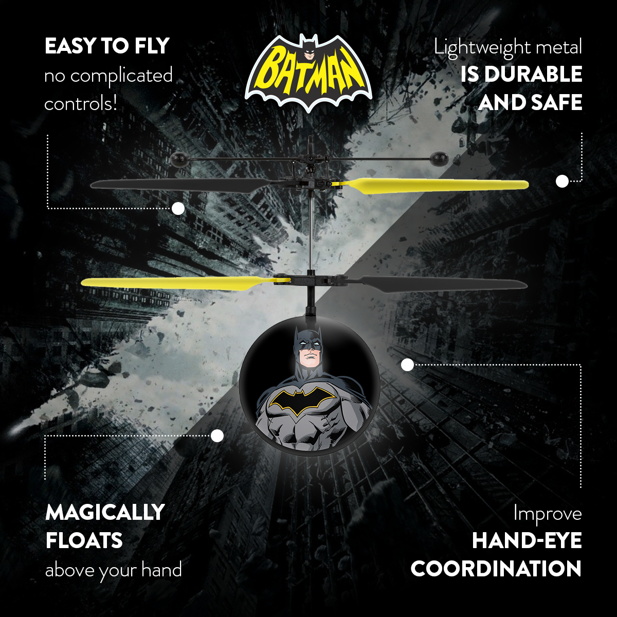 Helicóptero OVNI Bola DC Justice League Batman com infravermelhos