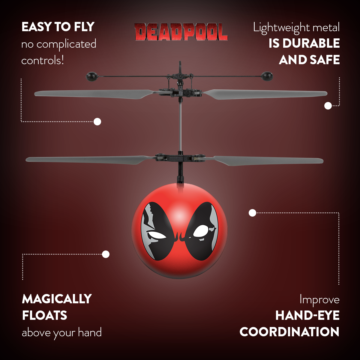 Marvel X-Men Deadpool Helicóptero IR UFO Ball