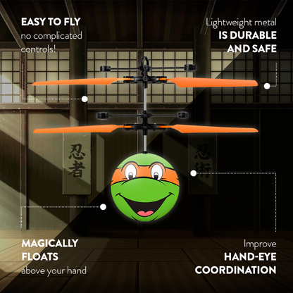 Nickelodeon TMNT Michelangelo IR UFO Ball Helicopter