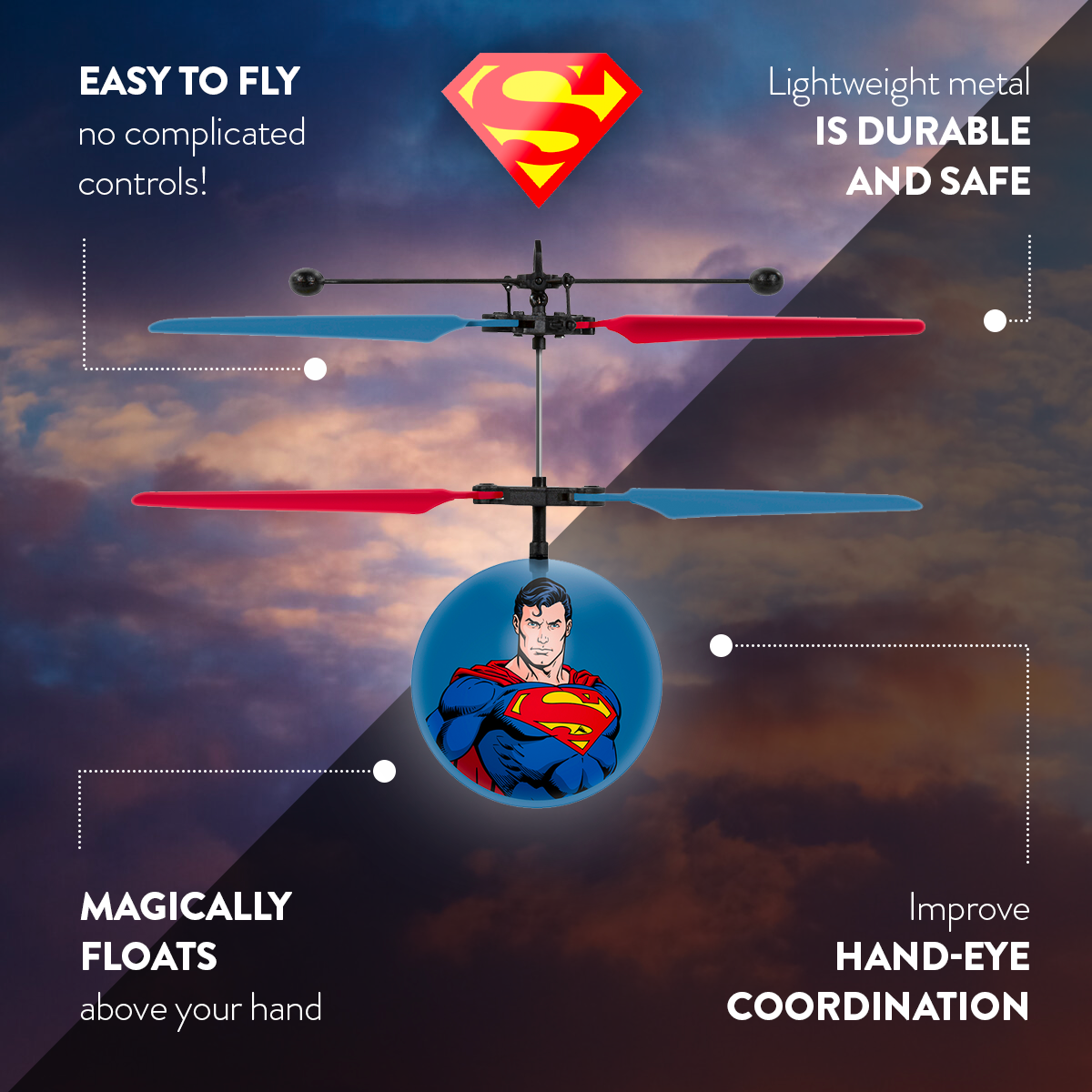 Helicóptero OVNI Bola Superman Liga de la Justicia DC