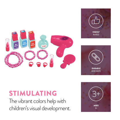 Maleta de Belleza "Pequeña Bella" – Juego de Maquillaje y Estilismo de 24 Piezas para Niñas