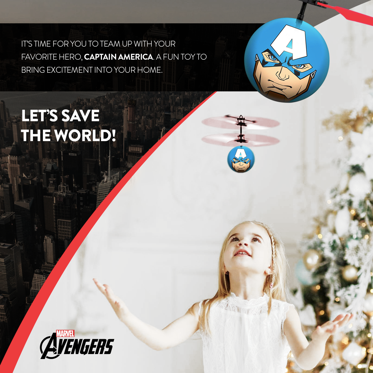Helicóptero Bola OVNI IR Marvel Avengers Capitão América