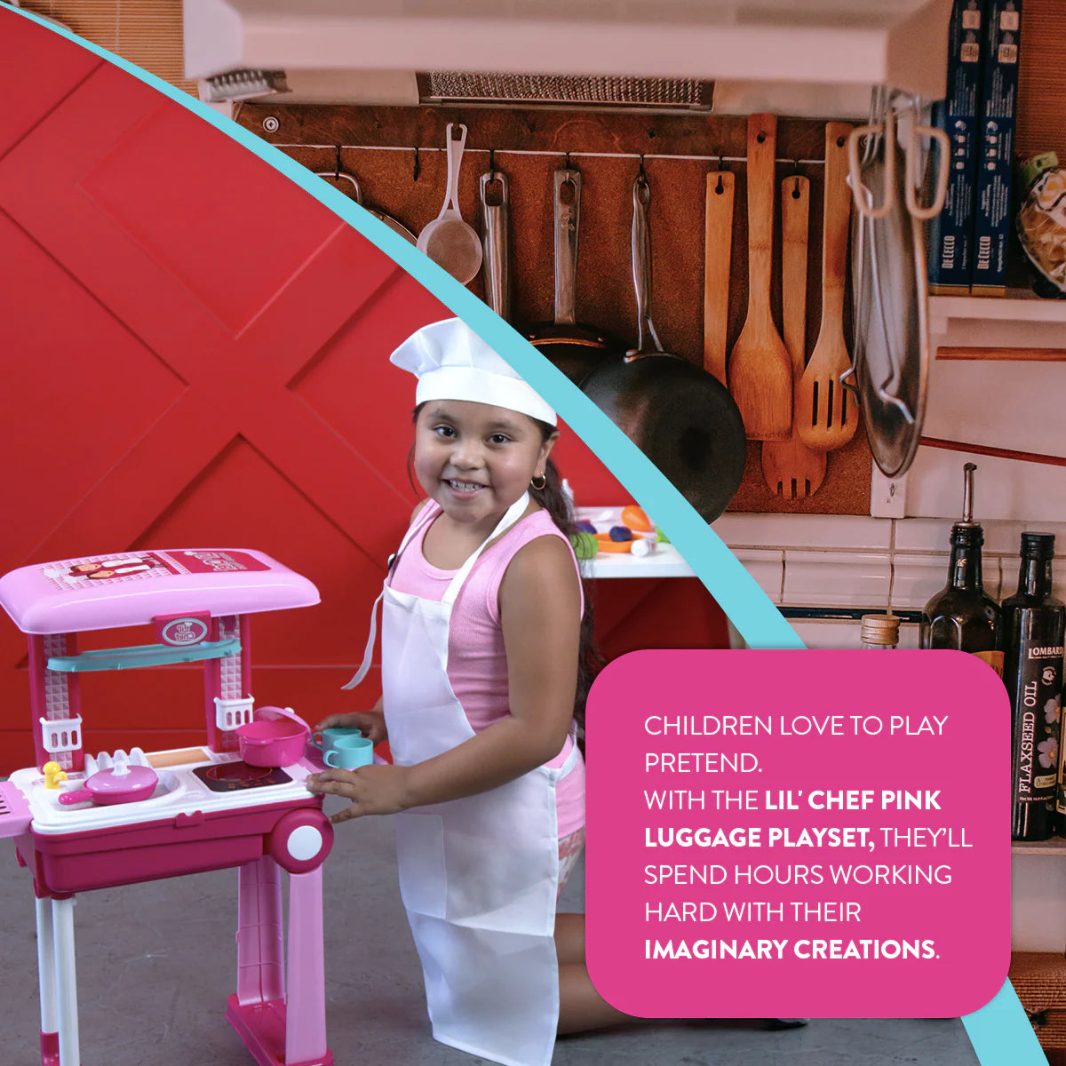 Conjunto de Brinquedos Chef de Mala – Kit de Cozinha e Brincadeira de Faz de Conta de 37 Peças para Crianças