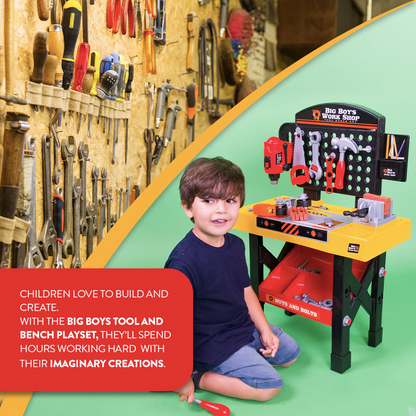 Big Boys Tool & Workbench Playset – 45 Piece Kids Construction Kit
