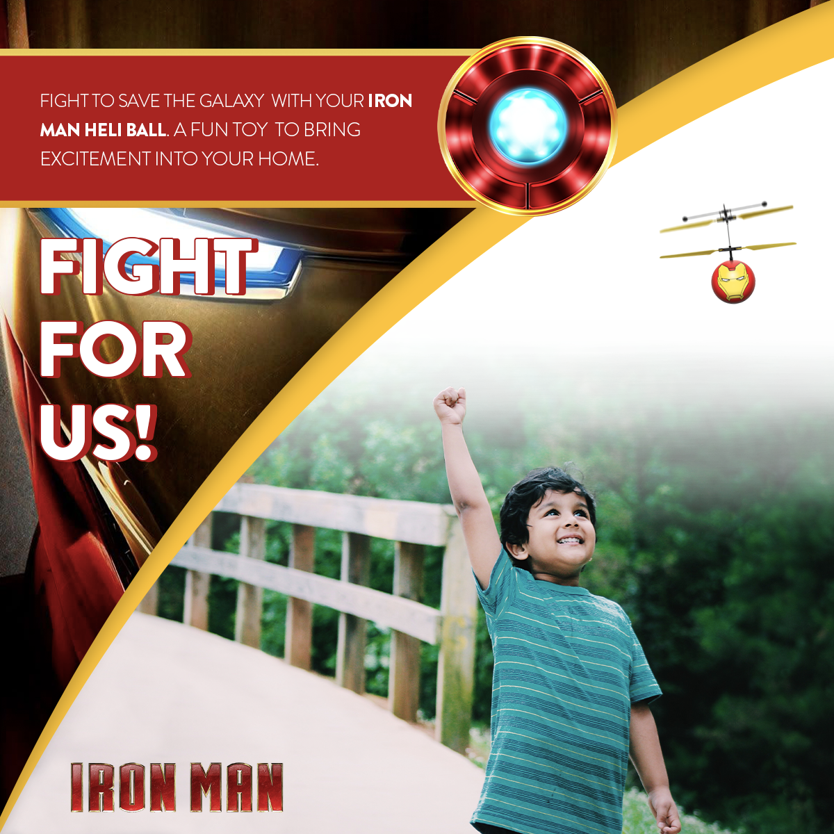Marvel Avengers Iron Man IR Bola Voadora Helicóptero