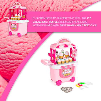 Juego de carrito de helados – Tienda de postres y carrito de dulces para niños