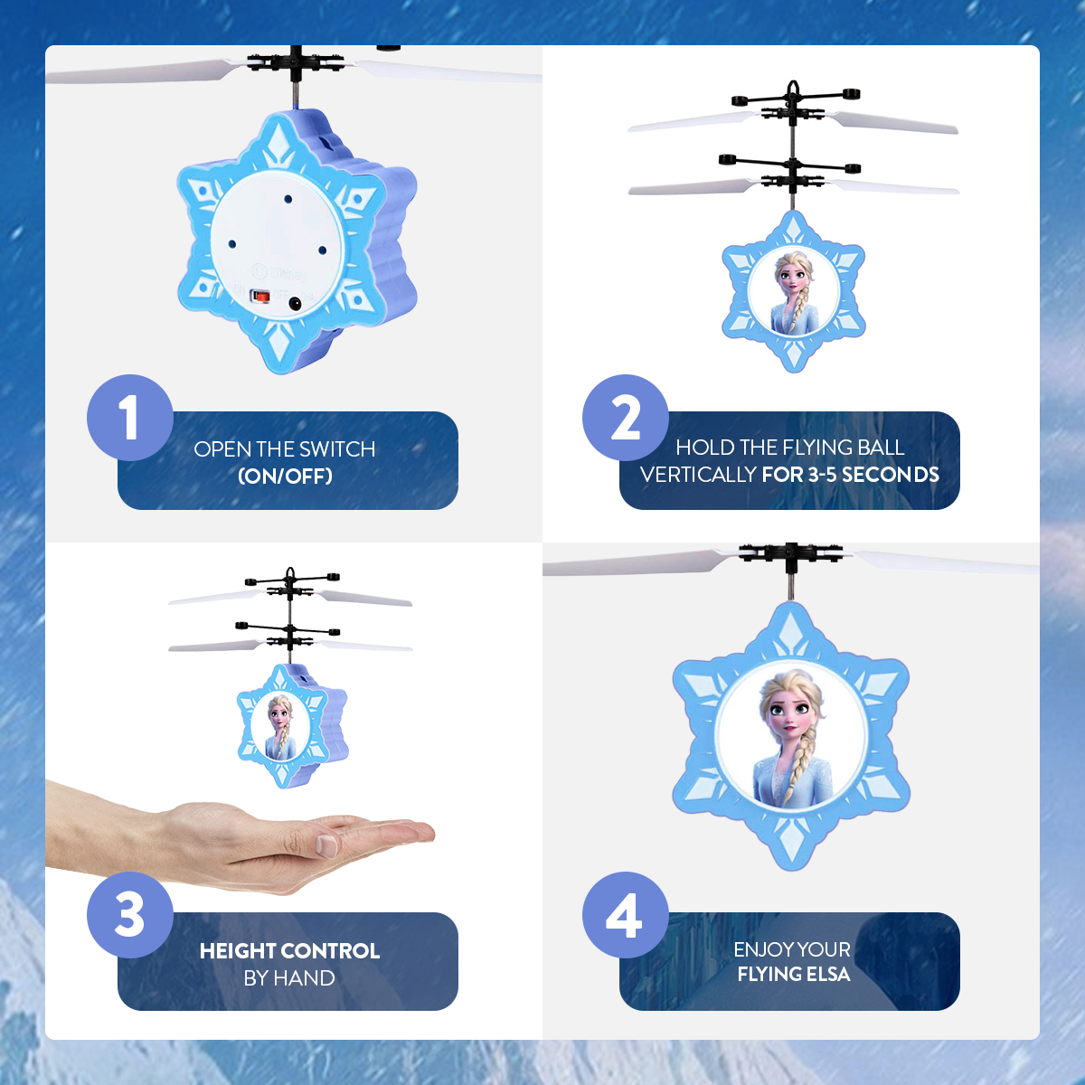 Helicóptero UFO de Disney Frozen Elsa con sensor de movimiento IR