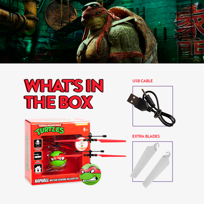 Nickelodeon TMNT Raphael Figura Voadora Helicóptero Bola OVNI IR