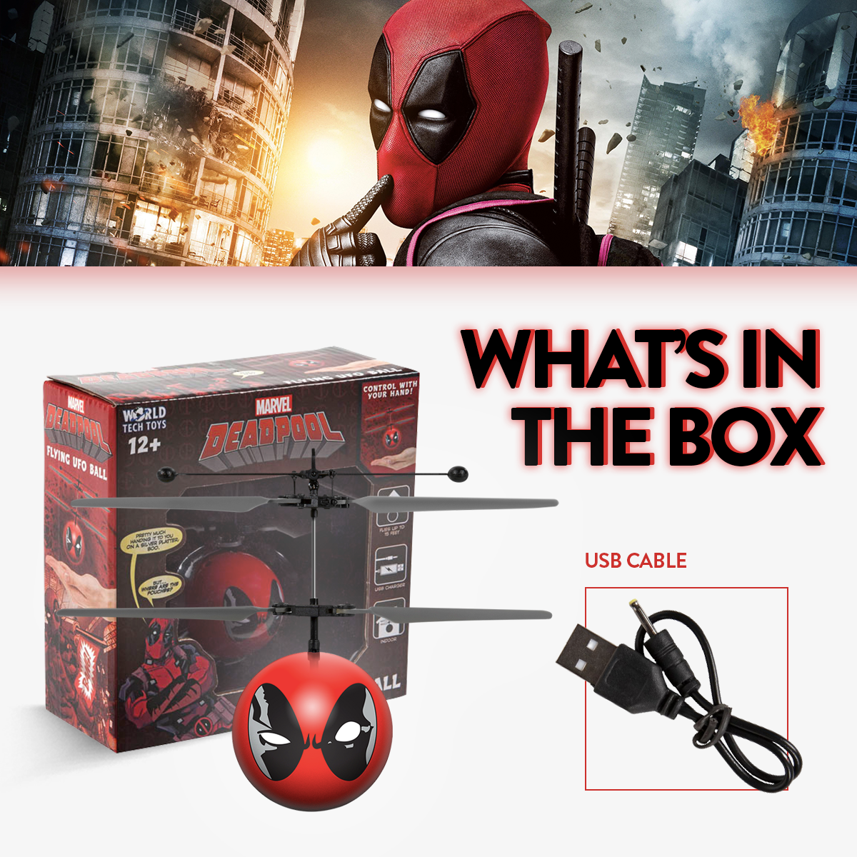 Marvel X-Men Deadpool Helicóptero IR UFO Ball