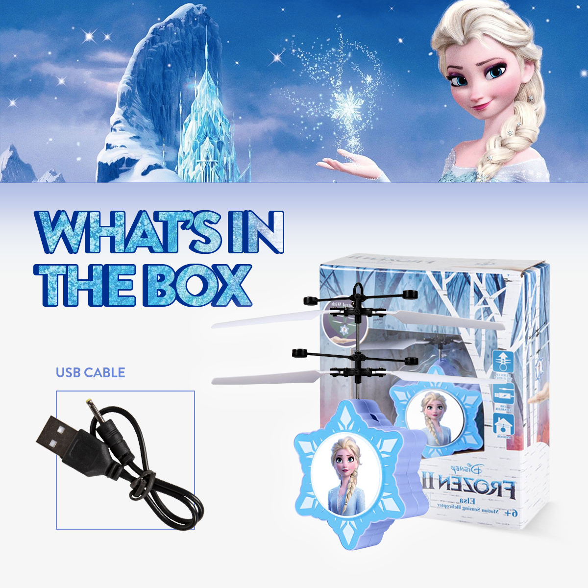 Helicóptero UFO de Disney Frozen Elsa con sensor de movimiento IR