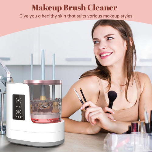 Portable Electric Makeup Brush Cleaner – Automatic Spinning Cosmetic Brush Cleaning Tool for All Brush Sizes