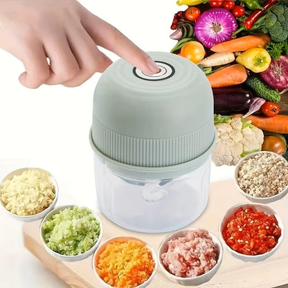 Prensa de ajos y picadora de verduras eléctrica - Mini procesador de alimentos y picadora de carne portátil - Picadora de cebolla y pimienta recargable por USB