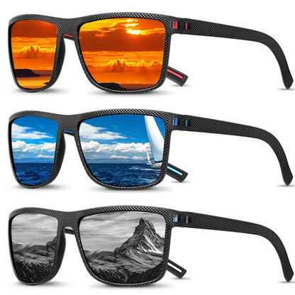 Óculos de Sol Desportivos Polarizados T218 para Homem – Armação Grande Quadrada Antirreflexo – Proteção UV Resistente a Impactos