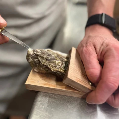 Suporte de Pinça de Madeira para Abrir Ostras