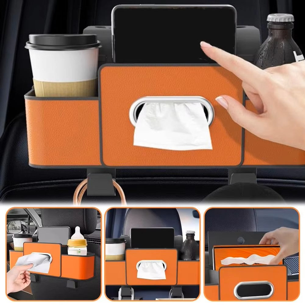 Multifunctional Car Backseat Organizer – Portable Travel Accessory with Integrated Cup Holder & Phone Support