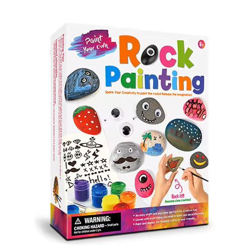 DIY Stone Painting Kit for Kids – Creative Rock Art Pebbles Set with Waterproof Paints – Educational Arts & Crafts Activity for Boys and Girls Ages 4-12