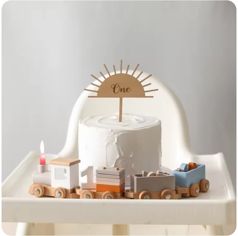 Comboio de Madeira com Números – Brinquedo Educativo Montessori de Puxar para Crianças Pequenas