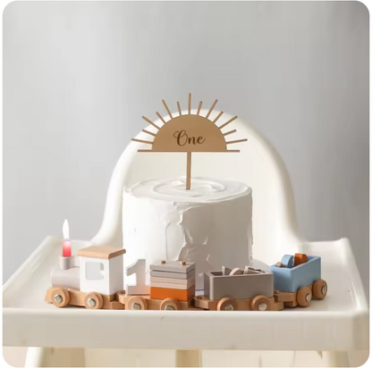 Comboio de Madeira com Números – Brinquedo Educativo Montessori de Puxar para Crianças Pequenas