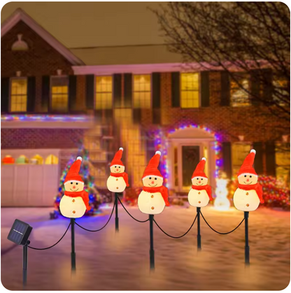 Luzes Solares de Caminho para Jardim Boneco de Neve – Decoração de Natal Exterior