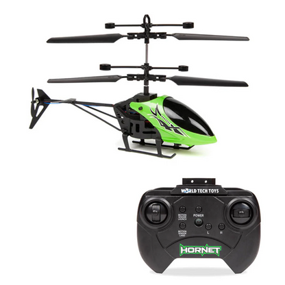 Helicóptero Hornet Glow in the Dark 2CH IR – Mini helicóptero de controlo remoto para interiores com luzes LED e carregamento USB