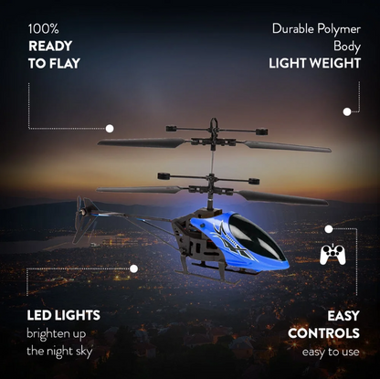 Helicóptero Hornet 2CH IR – Mini Drone de Controlo Remoto para Interior com Luzes LED e USB