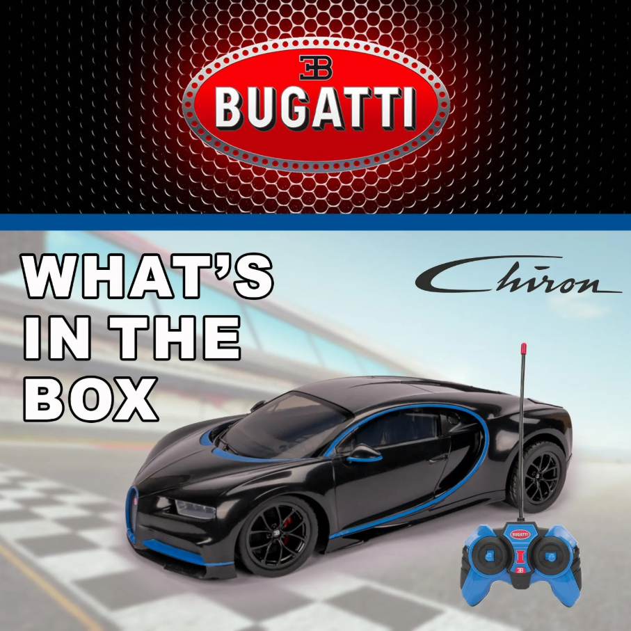 Coche deportivo de lujo Bugatti Chiron RC - Réplica a escala 1:14