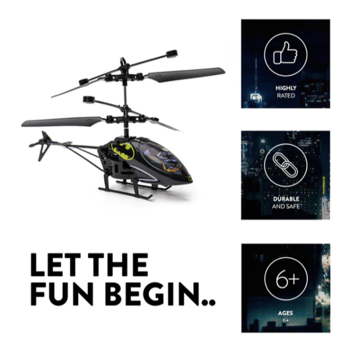 Helicópteros RC Infrarrojos de 2 Canales de DC Superheroes – Batman, Superman y Wonder Woman