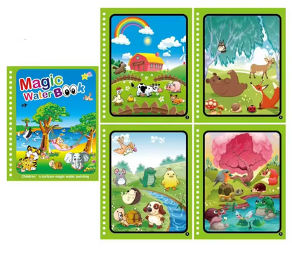 Livro de Desenho Mágico Montessori com Água – Atividade Sensorial de Colorir Reutilizável