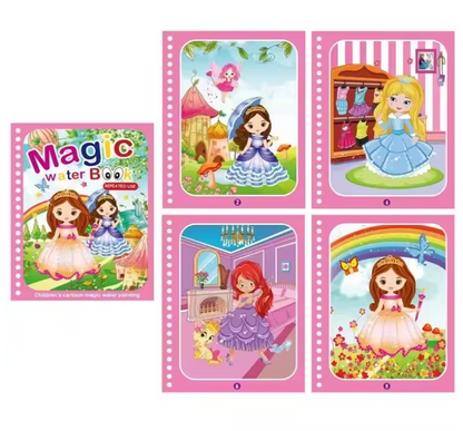 Livro de Desenho Mágico Montessori com Água – Atividade Sensorial de Colorir Reutilizável