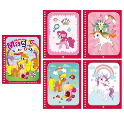 Livro de Desenho Mágico Montessori com Água – Atividade Sensorial de Colorir Reutilizável