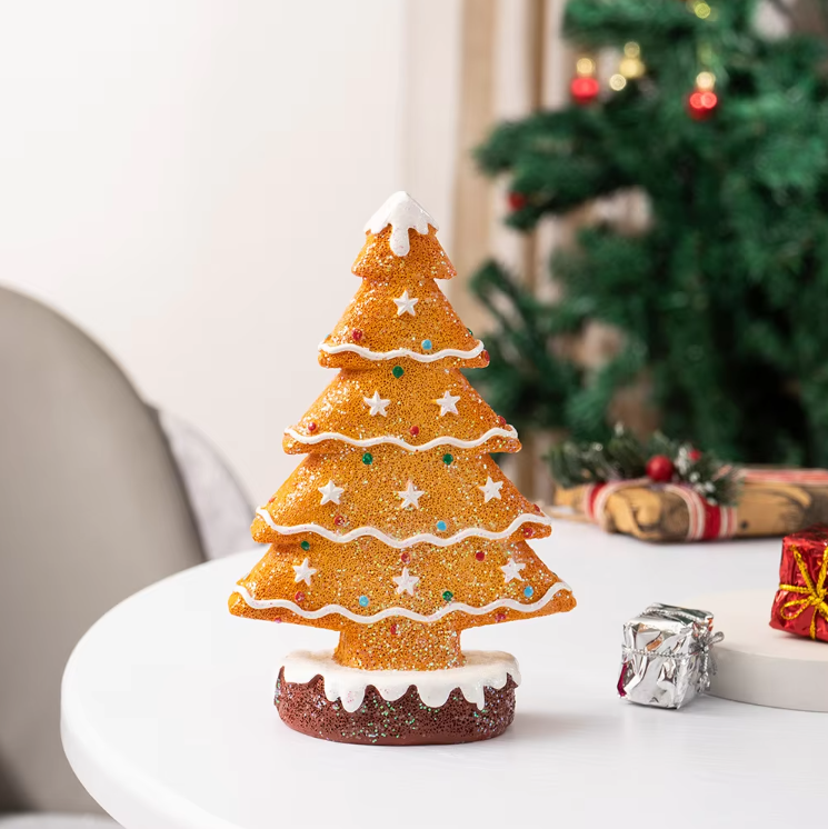 Adornos de Navidad de Jengibre para Árbol - Decoración de Mesa y Estantería Navideña