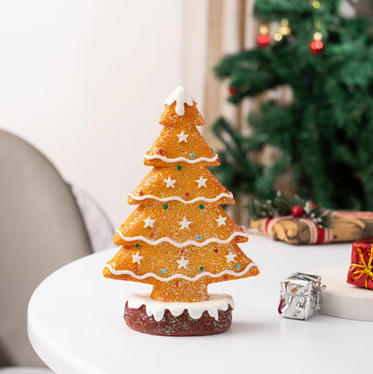 Adornos de Navidad de Jengibre para Árbol - Decoración de Mesa y Estantería Navideña