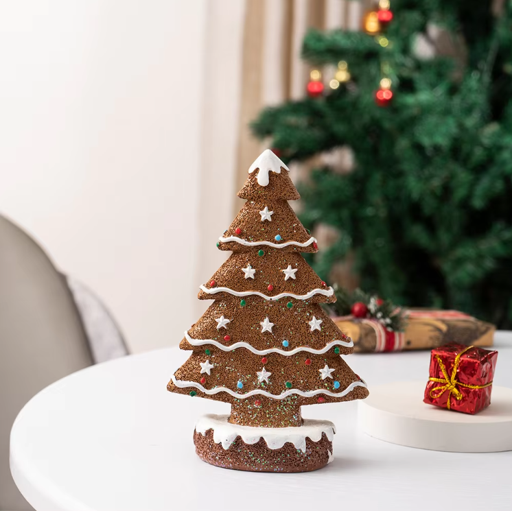 Adornos de Navidad de Jengibre para Árbol - Decoración de Mesa y Estantería Navideña