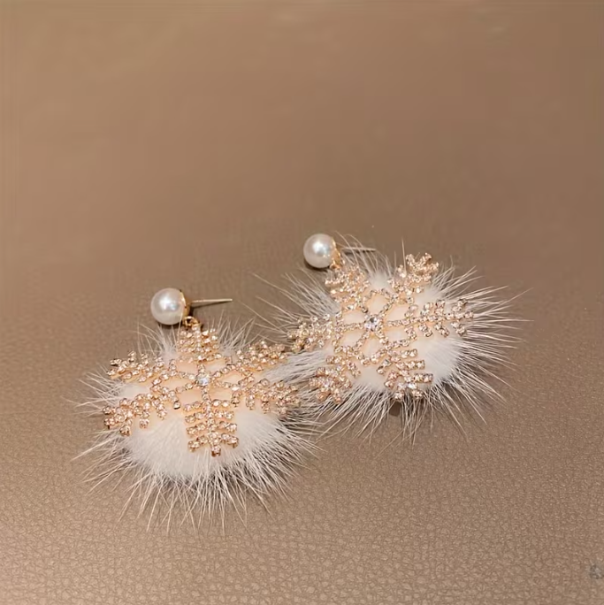 Vintage Snowflake Dangle Earrings