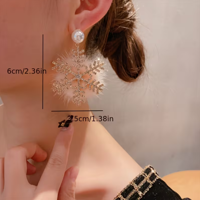 Vintage Snowflake Dangle Earrings