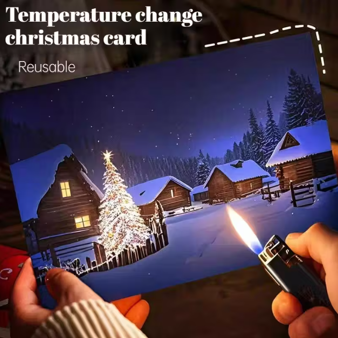 Cartão de Natal Mágico com Revelação de Temperatura